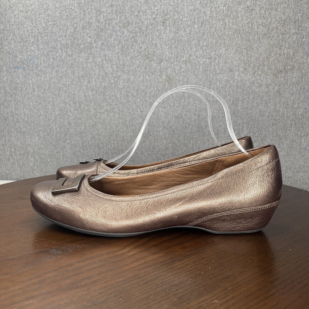 Clarks Artisan Loafer Shoe Women's Size 9M Bronze Concert Choir Flat Wedge 31358